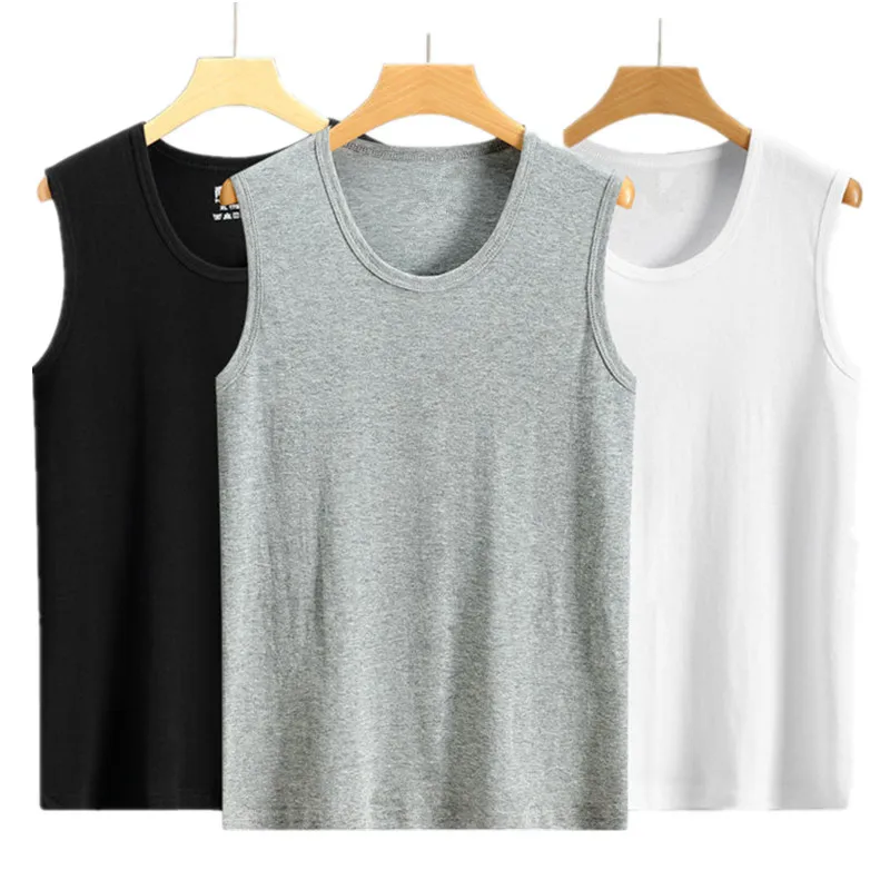 

2 Pack Men Cotton Vest Broad Shoulders Tank Tops Homme Underwear Under Clothes T- Shirts Sleeveless Singlets Boys Undershirt