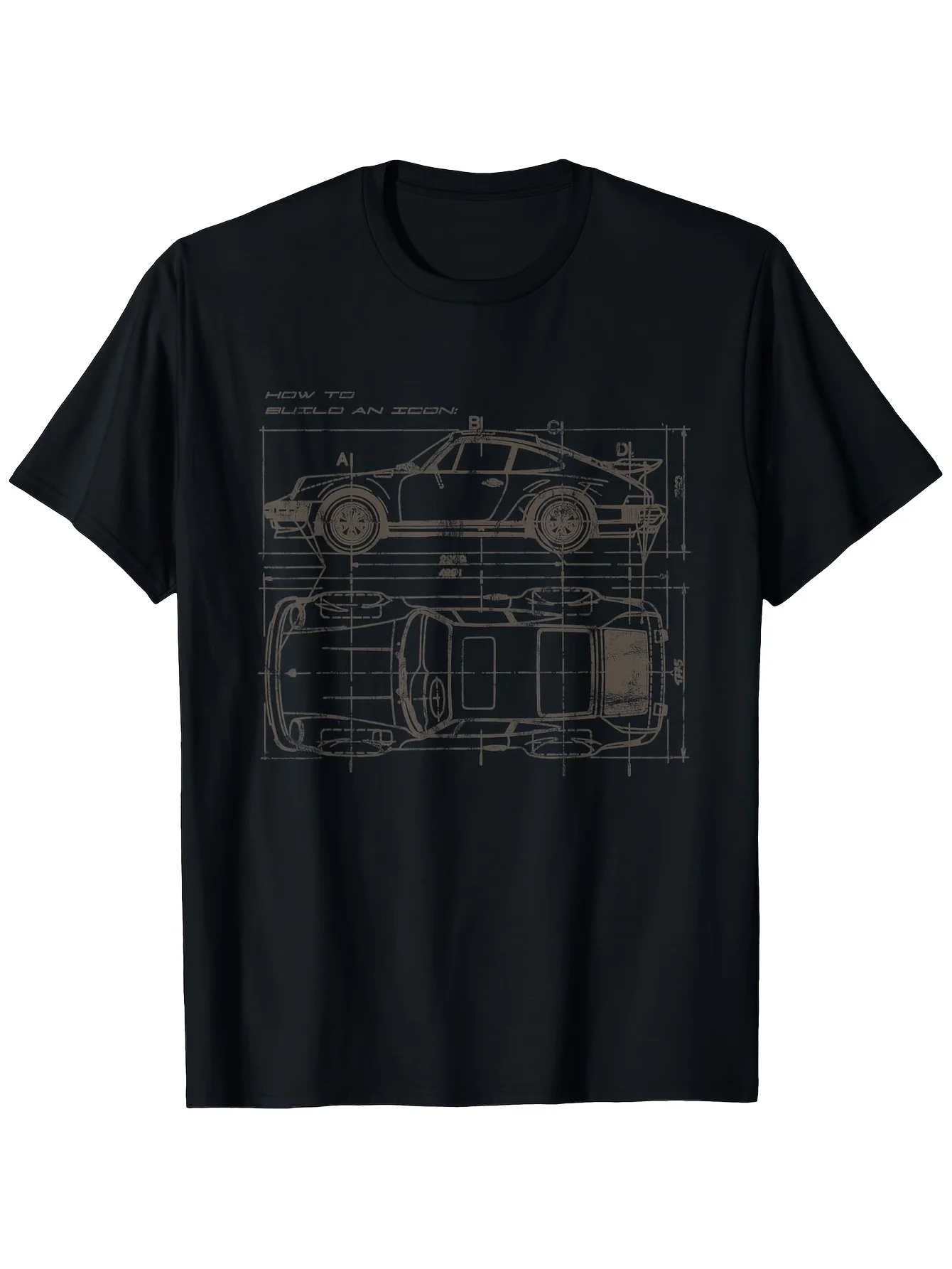 Top PickLocalVintage Blueprint Sports Car T-Shirt- Technical Drawing Tee with Beige Automotive Diagram, Soft  Crew Neck Short Sleeve Casual Wear for Car Enthusiasts Engineers, Unique Auto GiftOpen in New T