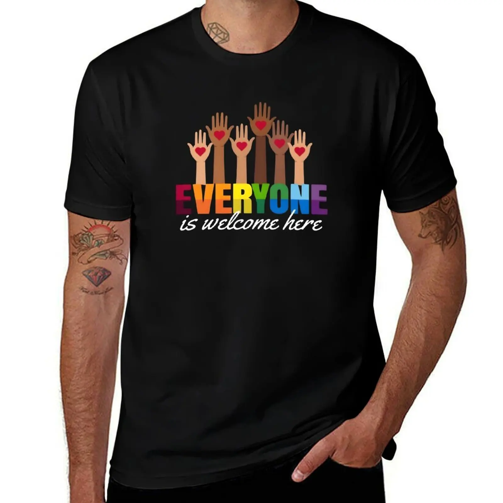 

Everyone Is Welcome Here Idaho Teacher T-Shirt man t shirts graphic t shirt men 100% cotton luxury brand T-Shirt