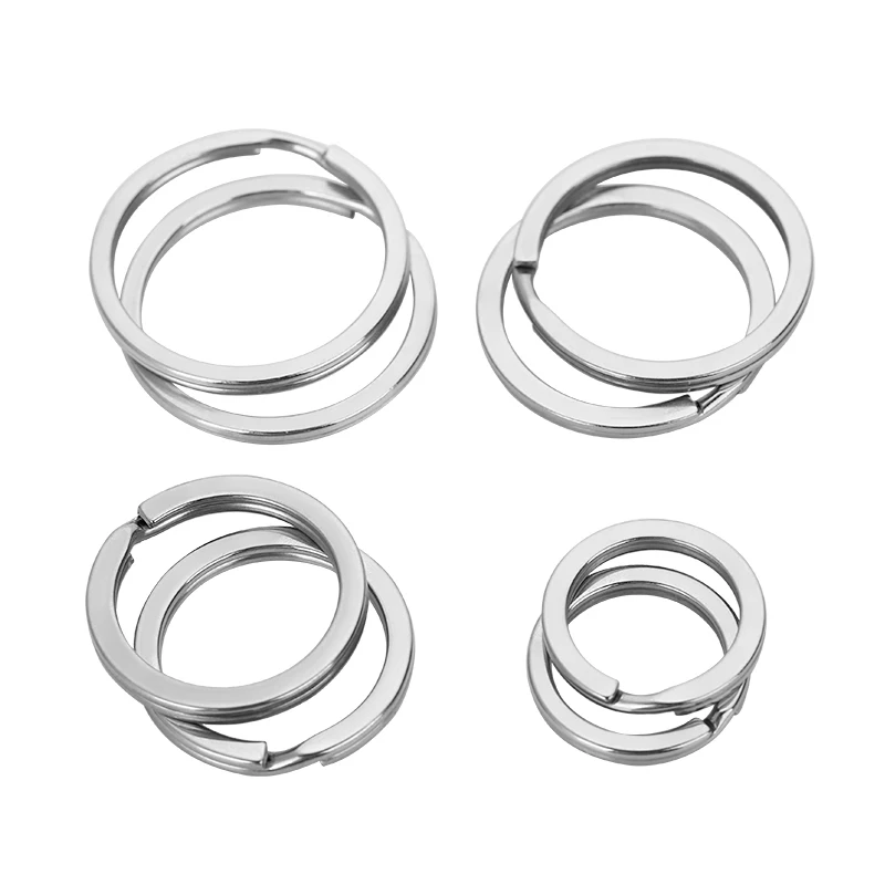 10/20PCS 100% Stainless Steel Key Rings with Spring Buckle  15 20 25 28 30 32mm Size Split Ring Key Rings For Bag Key Chains