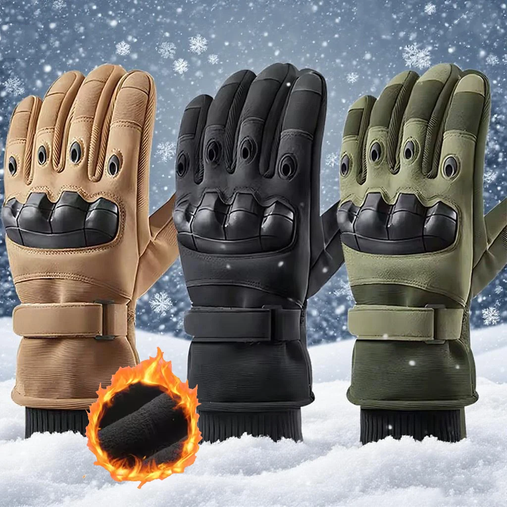 Winter Windproof Warm Motorcycle Gloves Touch Screen Anti-slip Wear-resistant for Motocross Skiing Mountaineering Training