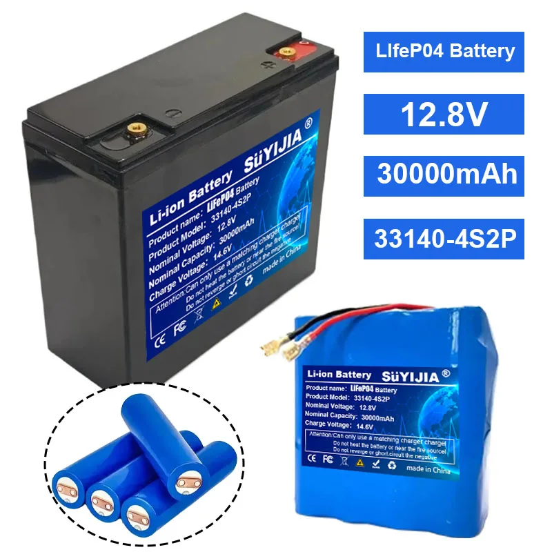 

12V 30Ah 33140 4S2P Lifepo4 battery pack solar energy storage battery with BMS for energy storage power supply power tool drone