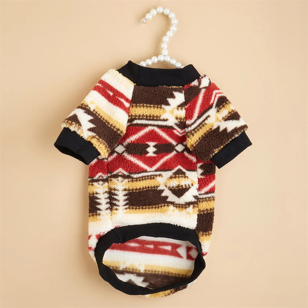 Autumn Winter Dog Clothes for Small Dogs Cats Chihuahua Schnauzer Puppy Warm Plush Ethnic Style Sweater Pet Pullovers Outfits