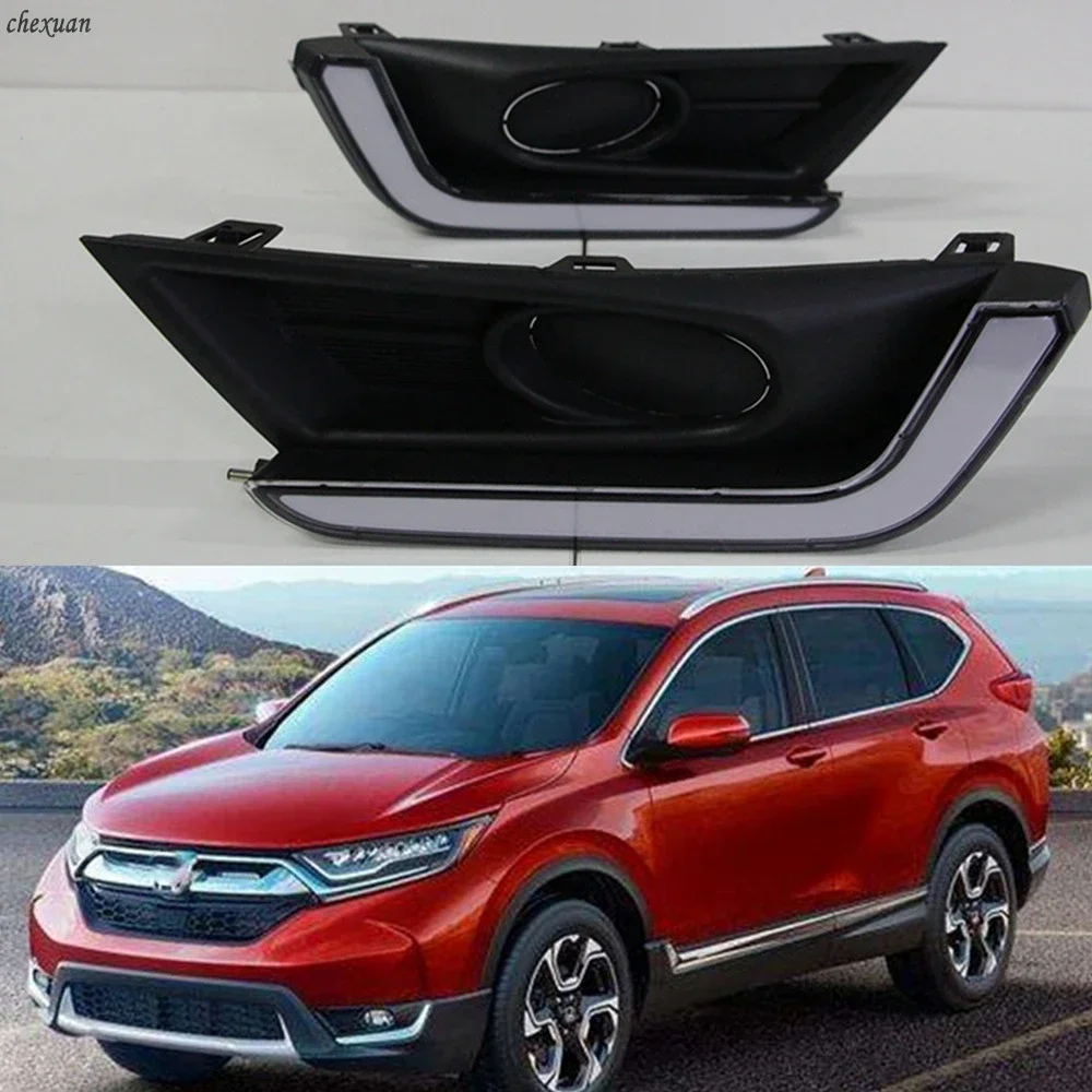 New！ CSCSNL For Honda CR-V CRV 2017 2018 2019 Turn Signal Waterproof Car DRL 12V LED Daytime Running Light Fog lamp