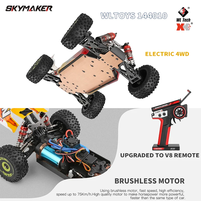 WLtoys 144001 144010 Brushless 1:14 2.4G RC Car 4WD Electric High Speed Off-Road Remote Control Racing Drift Car 1/14 Toys Gift