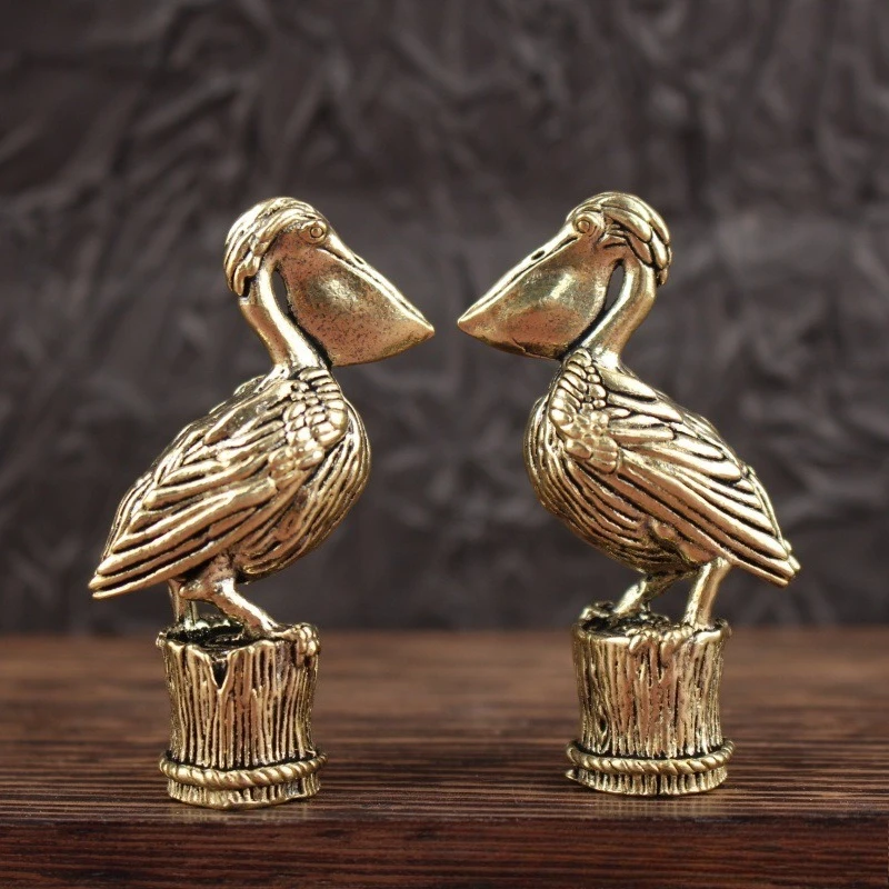 Pelikan Ornament Figur Home Decor Tee Haustier Big Billed Vogel Ornament Büro Teetisch Messing Ornament Dekoration Daigo Ornament