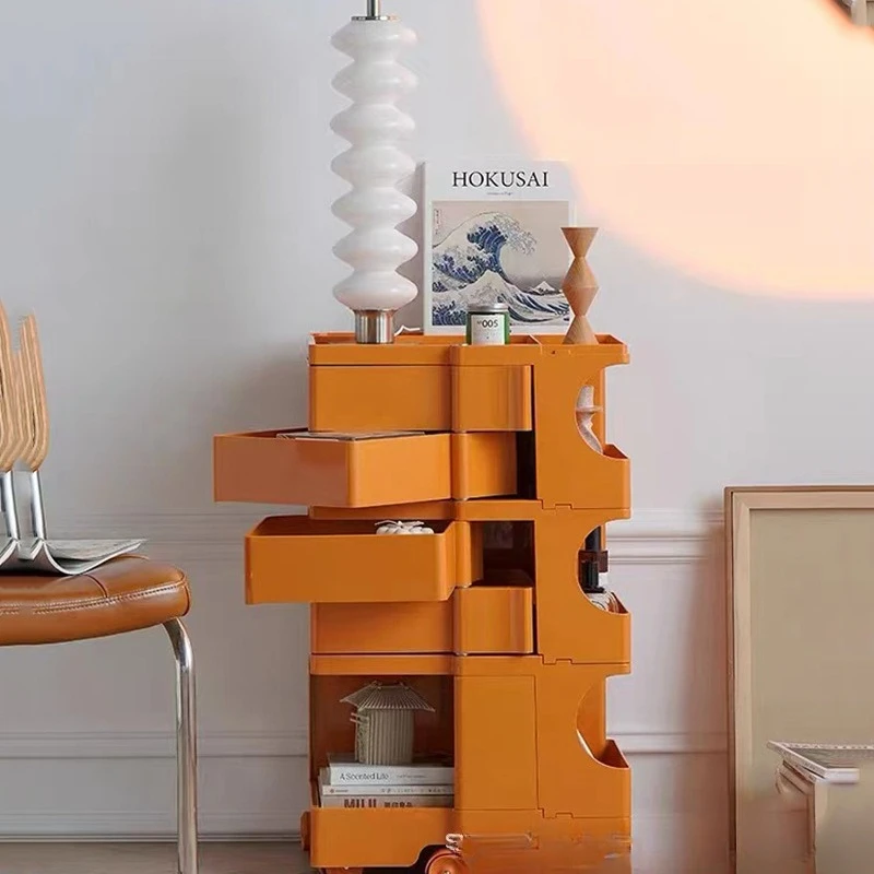 Storage Rotary Cabinet Cosmetic Cabinet Storage Simple Bedside Table Snack Cabinet Multi-layer Locker