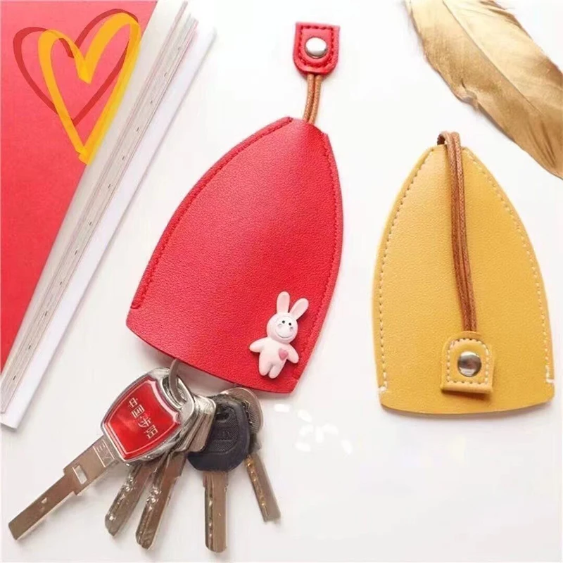 

Creative PU Leather Car Key Case Holder Cartoon Animal Pull Out Key Sleeve Large Capacity Keychain Pouch Keychain Organizer