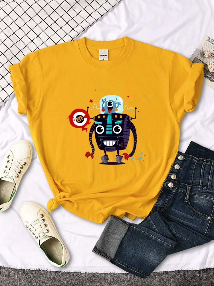 

Funny Robot Monster Eve Tshirt Women Street Hip Hop Short Sleeve Summer Soft Tee Clothes Cool Sports Casual T-Shirt Female