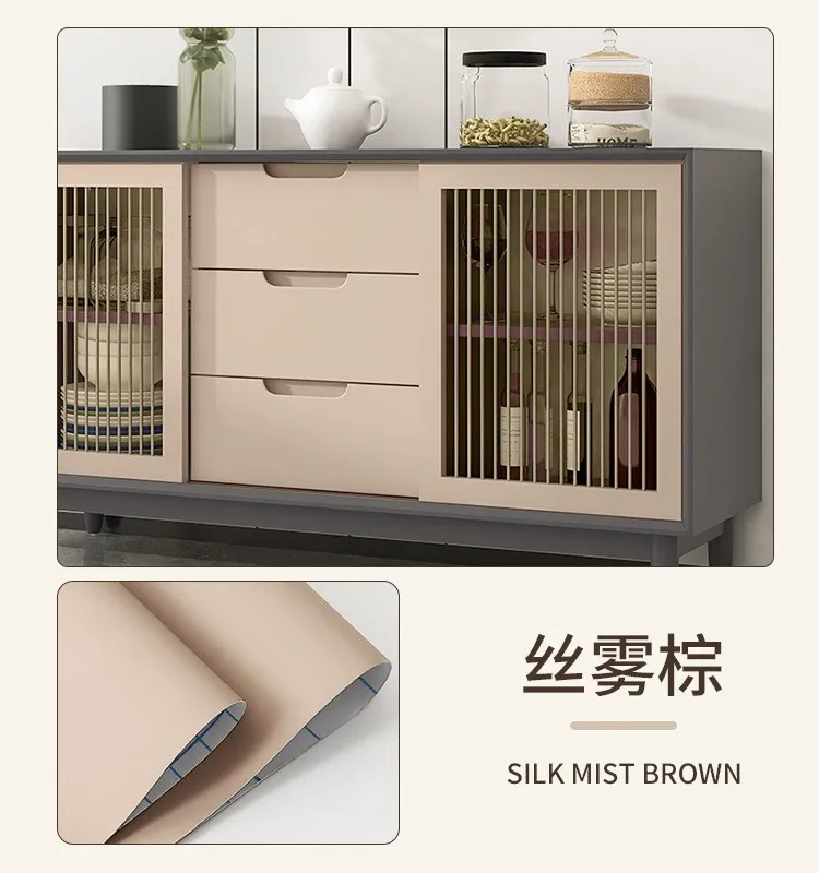 Solid Color Skin Sticker Wardrobe Renovation Furniture Cabinets Waterproof And Moisture-proof Since Sticking Wallpaper