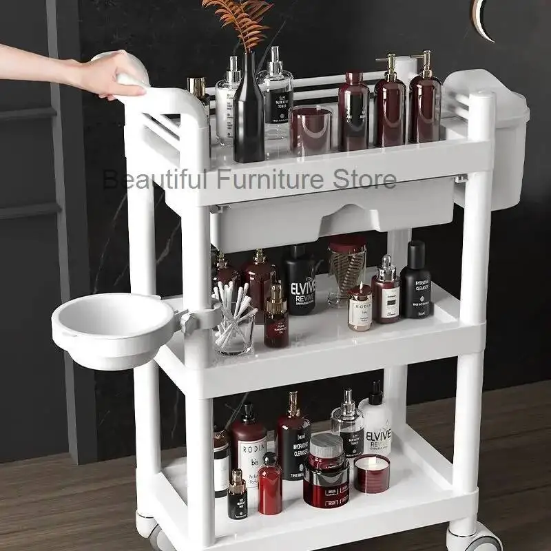

Beauty Pulley Beauty Trolley Mobile Salon Special Beauty Spa Instrument Tool Car Storage Shelf Drawer Trash Can Tattoo Equipment