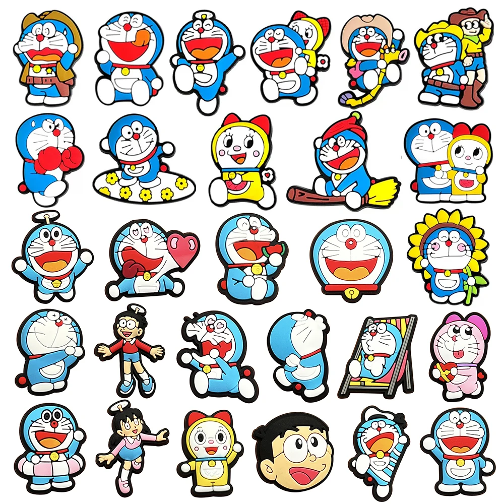 12-28Pcs Japanese animation Shoe Charms Cartoon Slides Clog Sandals Shoes Decorations Accessories For Friend Party Gifts