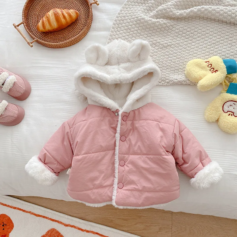 Children\'s cotton jacket winter children\'s clothing baby girls Korean cotton jacket boys\' hooded warm cotton jacket