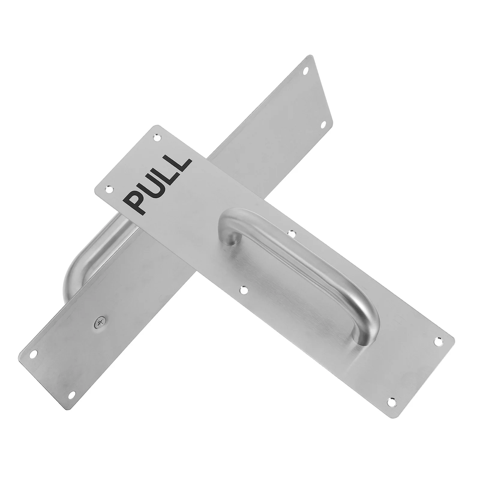 

1Set Stainless Steel Push Pull Handle Door Sign Plate Durable Door Handle for Office Hotel Restaurant Commercial Use