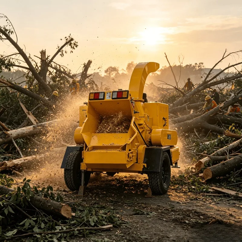 30cm Max Diameter Hydraulic Wood Chipper Shredder Branch Crusher for Tree Trunks Large Wood Logs Processing Work Use