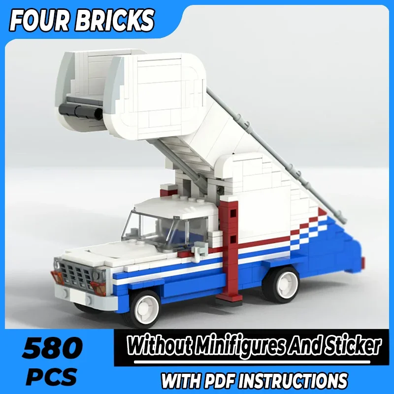 Classics City Vehicle Model Moc Building Bricks Airport Stair Car Technology Modular Blocks Gift Christmas Toy DIY Sets Assembly