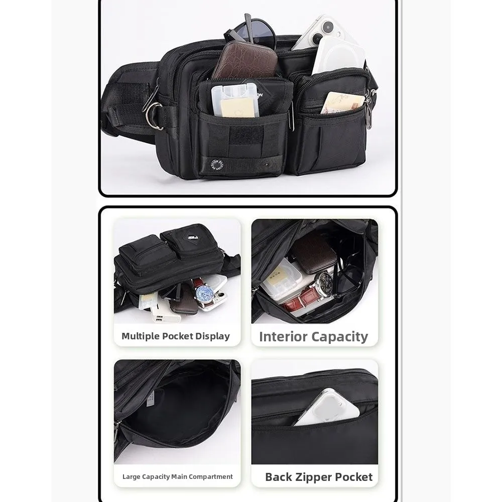 

Casual Multi-Compartment Men's Waist Bag Waterproof Lightweight Chest Bag Large Capacity Sports Fanny Pack Storage