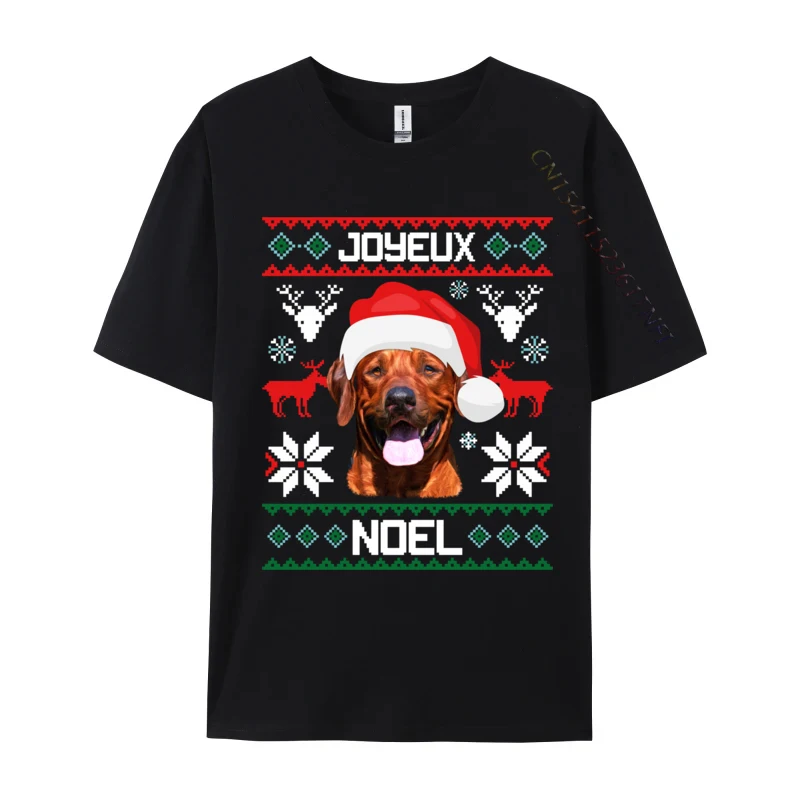 

Merry Christmas Rhodesian Ridgeback Sweet Christmas Dog T-Shirt Men Tshirts Hip Hop All Cotton Tops T Shirt