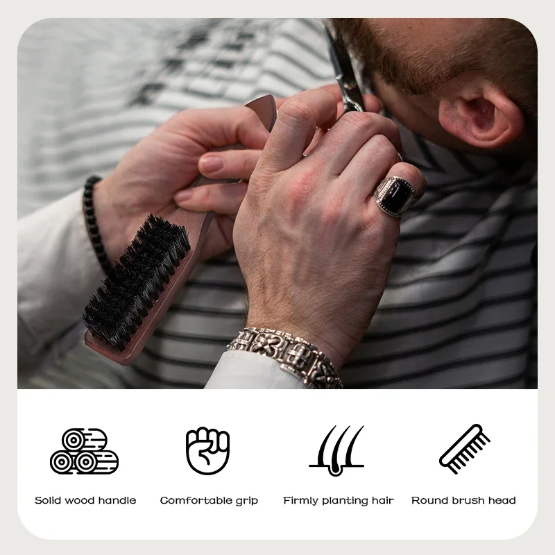 Barber Wood Handle Hairdressing Soft Cleaning Brush
