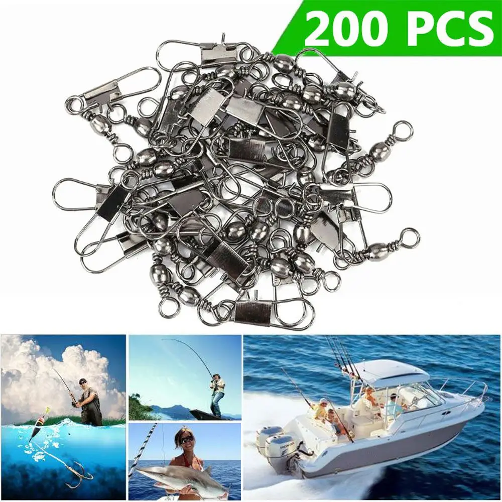 Flexible 200PCS/Lot Ocean Boat Snap Interlock Sea Coarse Rolling Hooks Fast Link Fishing Tools Fishing Connector