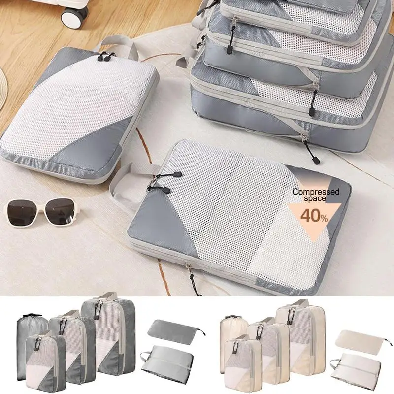 

Packing Cube Set Luggage Packing Organizer Clothes Separation Waterproof Compression Bag For Suitcases Business Travel Accessory