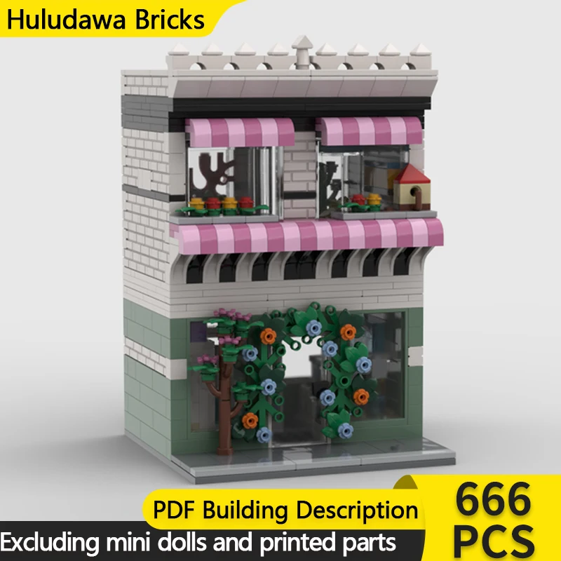 City Street View Model MOC Building Bricks The Pet Service Shop Modular Technology Children Holiday Gifts Assemble Toys Suit