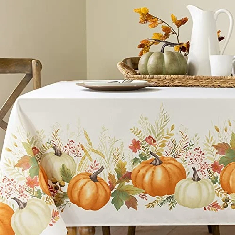 Thanksgiving Style tablecloth Harvest Autumn Printing Waterproof Tablecloth Kitchen Restaurant Banquet Decor Rectangular Tables