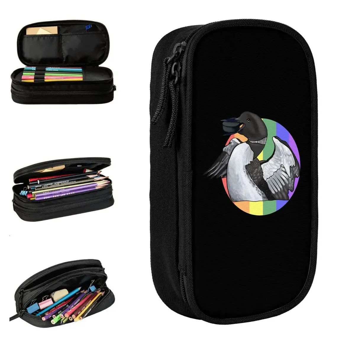 Heated Rivalry Inspired Rainbow Pride Loon Hockey Puck Pencil Case Lovely Pen Holder Bags Student School Supplies  Pencilcases