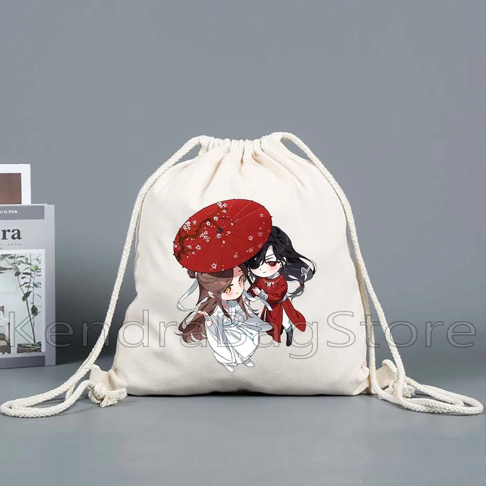 Anime Tian Guan Ci Fu Heaven Official's Blessing TGCF Hua Cheng XieLian Umbrella Drawstring Bags Soccer Backpack Gym Sackpack