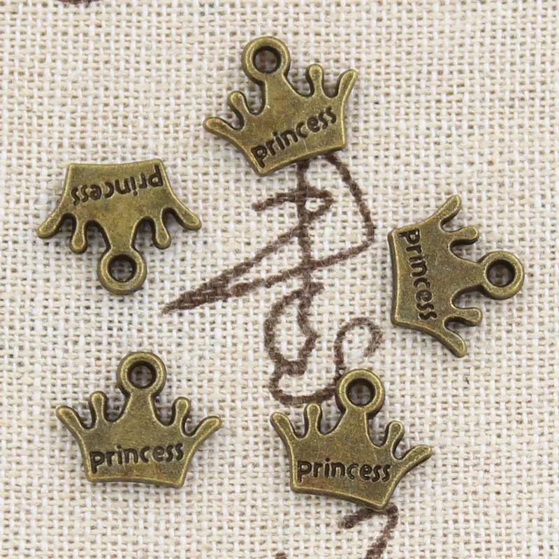 30pcs Charms Crown Priness 13x11mm Antique Making Pendant fit,Vintage Tibetan Bronze Silver color,DIY Handmade Jewelry