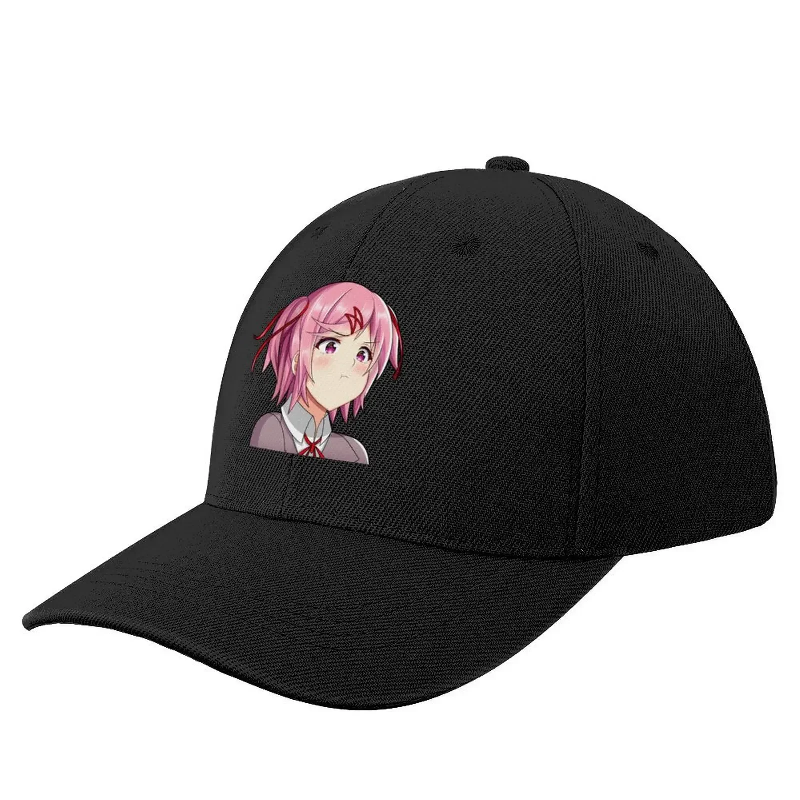 Natsuki Cute Kawaii Anime Girl Pouting Baseball Cap Bobble Hat Hip Hop Visor hard hat Boy Women's