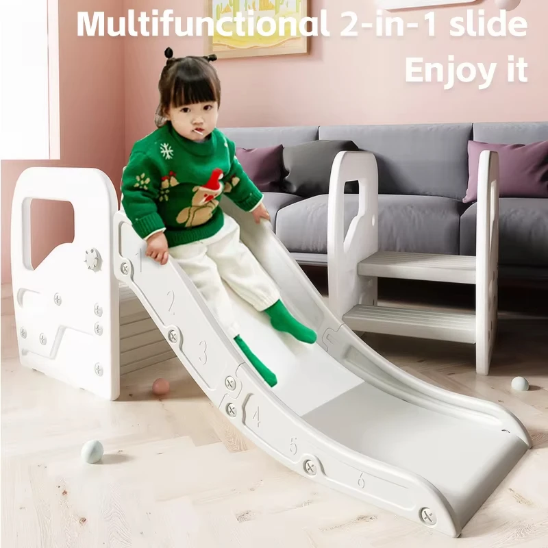 Juego de parque infantil interior con escalón y tobogán, taburete para niños, escalón para lavar las manos