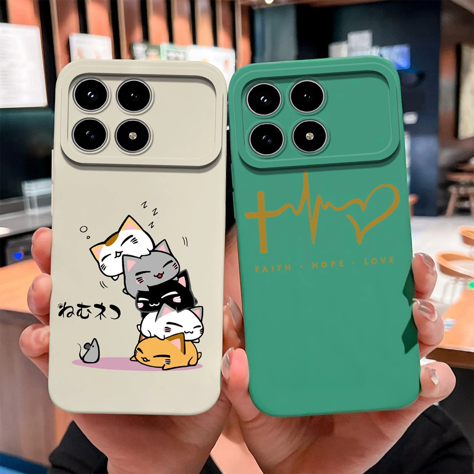 ل Xiaomi Poco F8 Pro / F8 الترا جراب هاتف موضة الزهور لينة السائل سيليكون عالية الجودة قذيفة ل Poco F 8 الترا الوفير