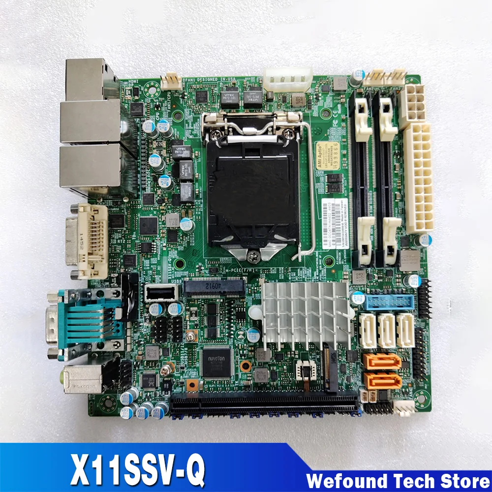 For Supermicro Server Mini-ITX Motherboard LGA 1151 Q170 Chipset Supports 7th/6th Core i7/i5/i3 Series Fully Tested X11SSV-Q