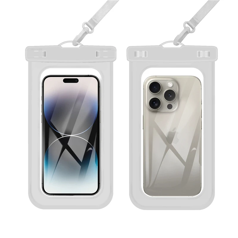 IPX8 PVC防水スマホポーチ、ストラップとカードパック付き、プレミアムクリアHD高感度タッチパネル、水泳用携帯電話バッグ