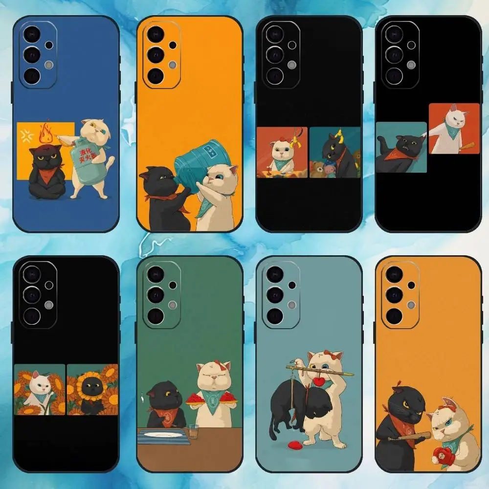 

Interesting Cat Theater Phone Case For Samsung Galaxy A73,A72,A71,A70,A53,A52,A51,Soft Silicone Black Cover