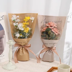 Kraft Paper Flower Wrapping Paper, Multiple Rose Flower Packaging Bags, Single Bouquet Packaging Paper, Valentine'S Day