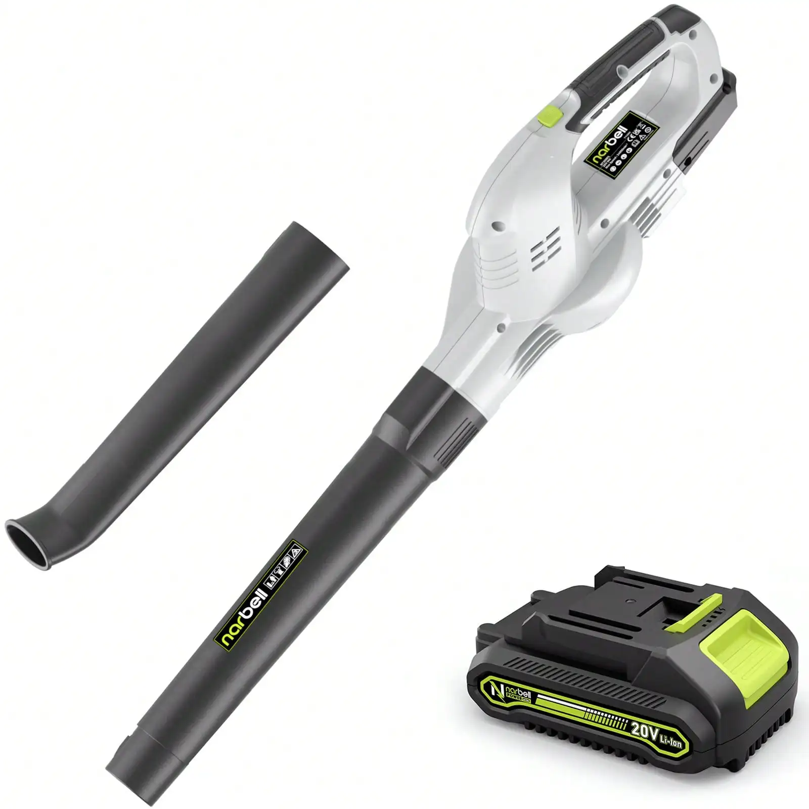 

20V Cordless Leaf Blower, 320CFM 145MPH Electric Leaf Blower With 2000mAh Battery & Charger, Battery Powered Leaf Blower