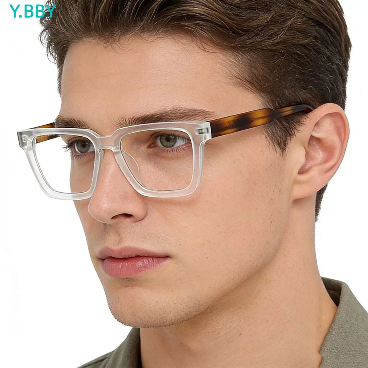 

Y.BBY-X TR90 Myopia Glasses Man Vintage Square Presbyopia Eyeglass Spectacles Male Prescription Anti-blue Computer Eyewear