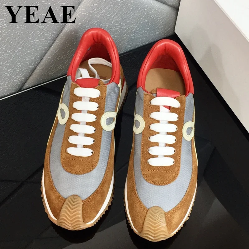 Women\'s Thick Sole Casual Sneakers Men Fashion Leather Vulcanized Shoes Designer Trainers Platform Lace Up Walking Shoes 2023