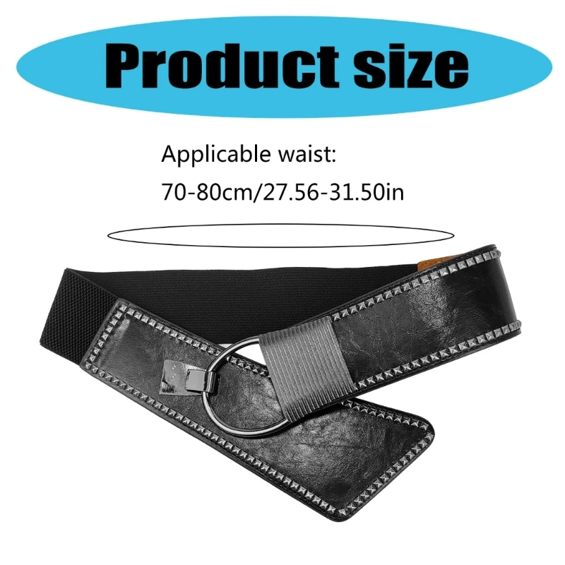 Elastic Waist Belt Wide Waist Cincher Comfortable Leather Waistband Fashion Belt for Superior Support and Body Shaping