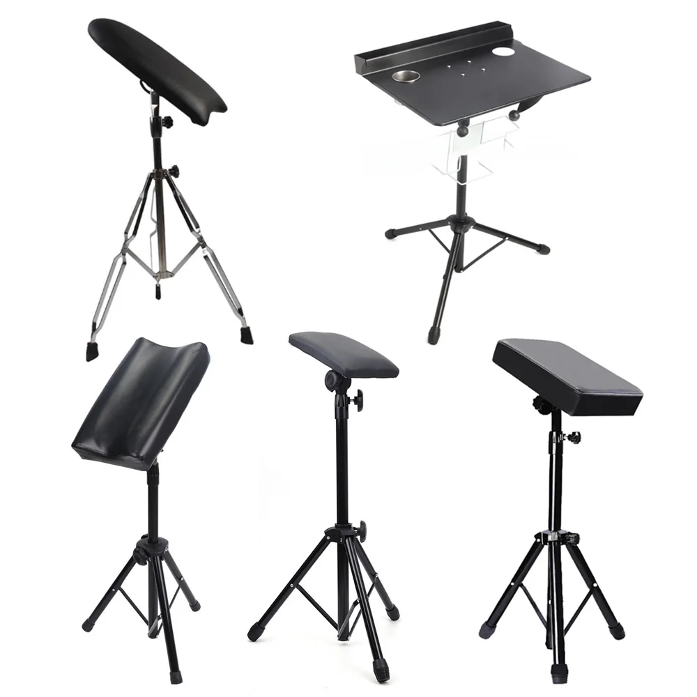 Tattoo Armrest Stand Square Tattoo Arm Leg Rest Stand Foldable Sponge Pad Tripod with Adjustable Height and Tilt Tattoo Equipmen