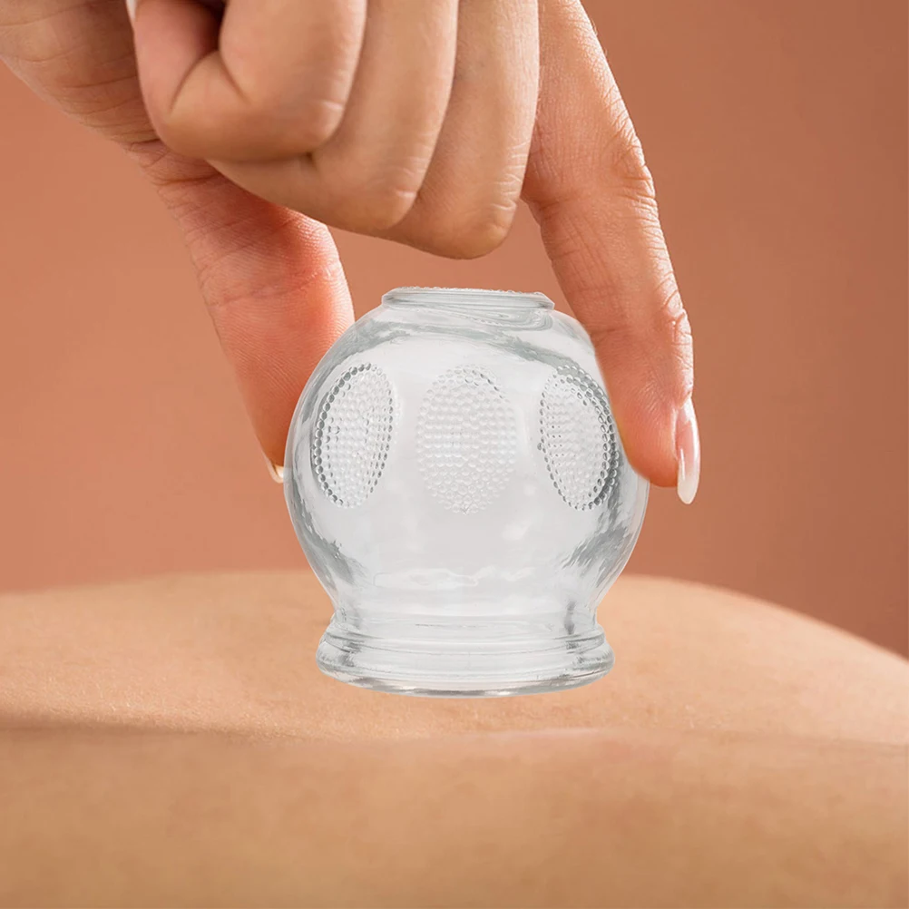 6Pcs Glass Cupping Set Fire Cupping for Back Pain Relief Home Massage Therapy Reusable Glass Cups for Body Joint Comfort and