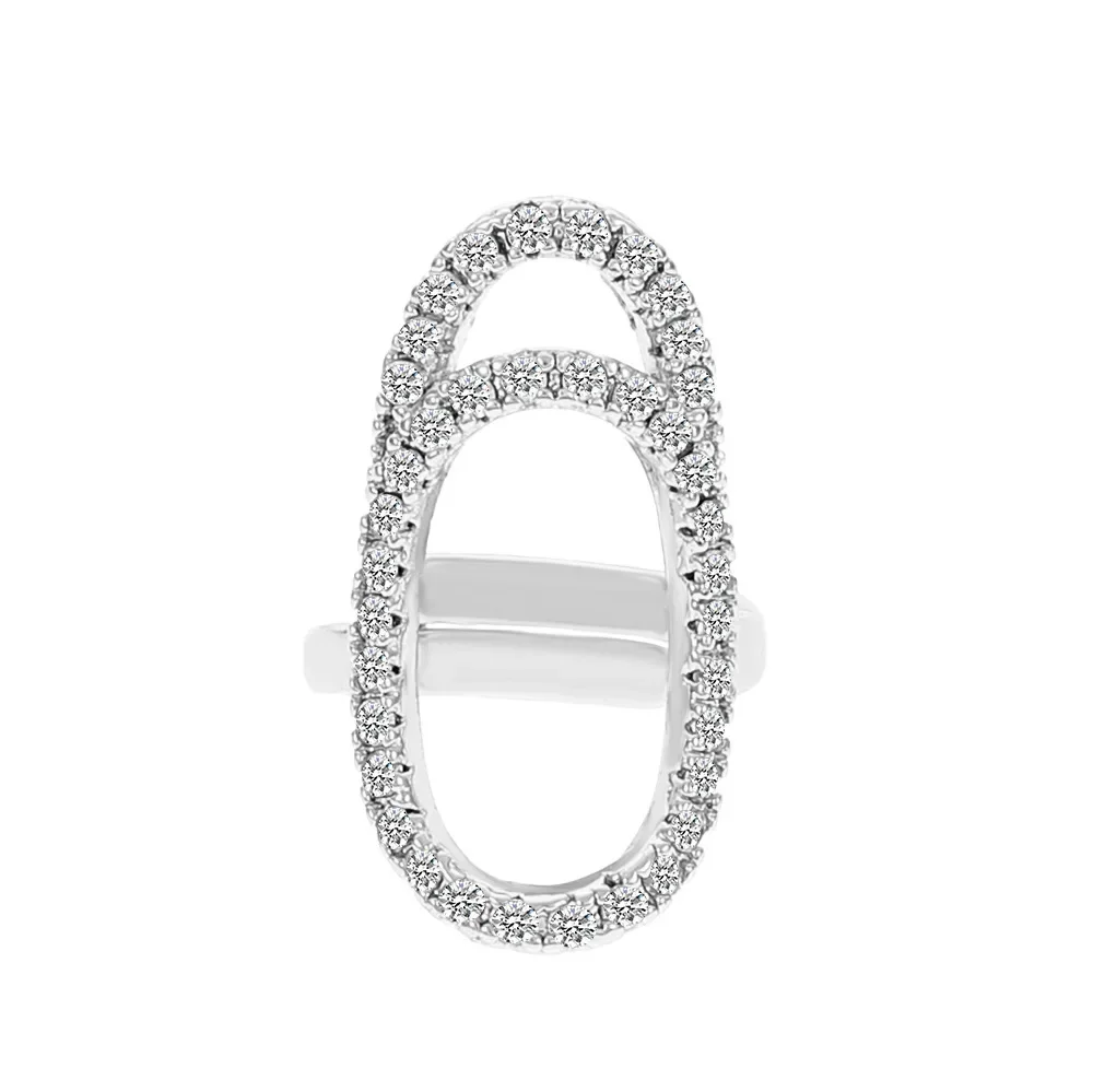 New In 2023 Luxury Nail Ring Micro Paved Crystal Phalanx Finger Manicure Joint Cuticle Rings For Women Trend Jewelry