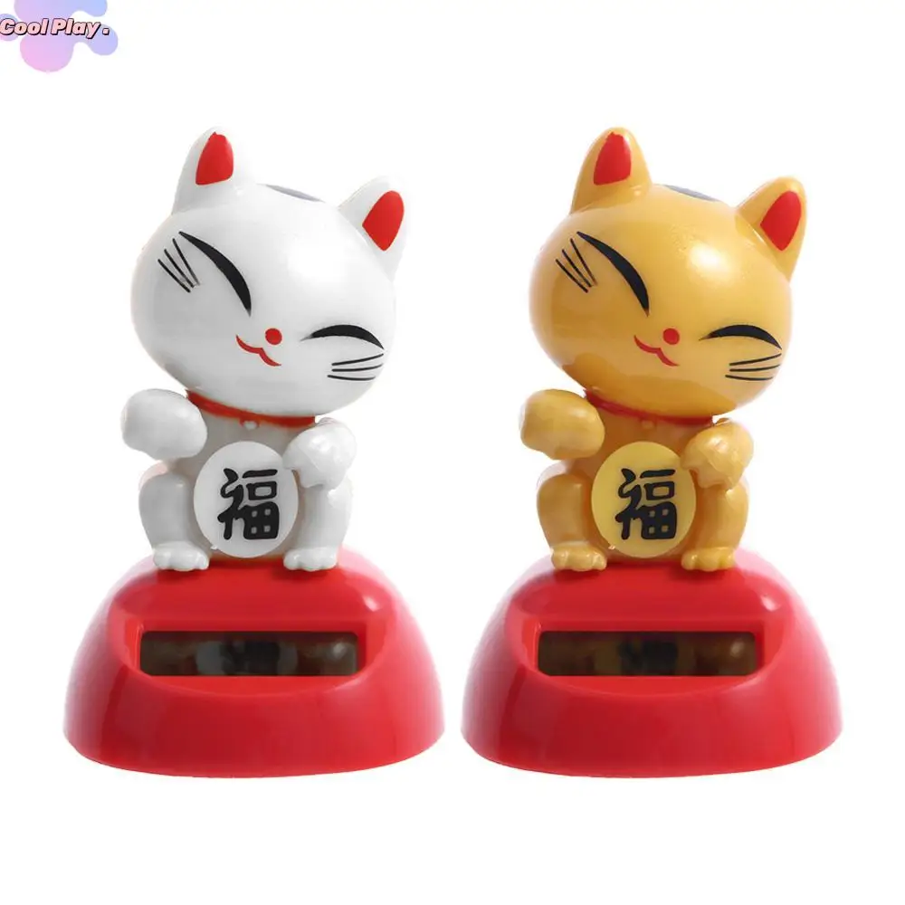 

Science Toy Home Decor Figurine Statue Lucky Cat Model Toys Shaking Head Swing Doll Dancing Lucky Cat Figure Solar Toys