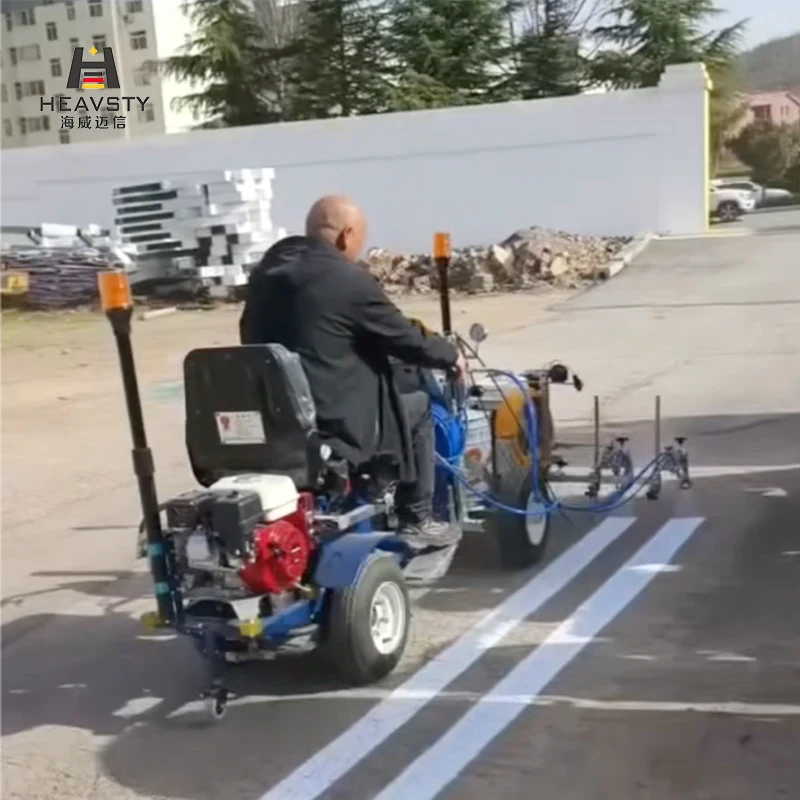New Color Automatic Cold Paint Spray G-u-n Road Marking Machine with Pump & Engine 23MPa Pressure 9L/min Flow Laser Guide