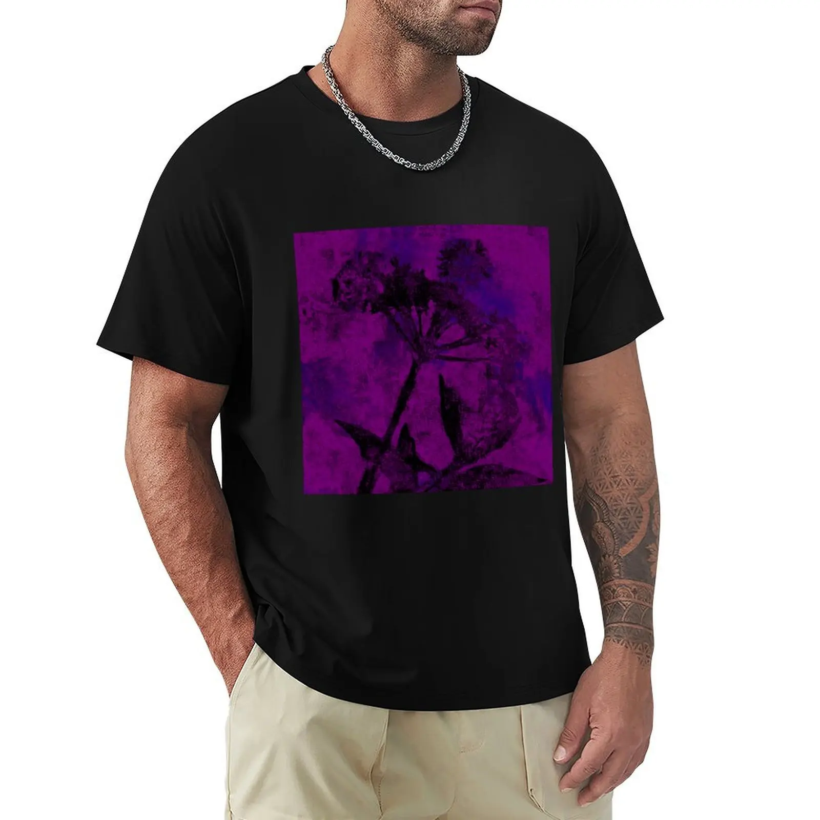 

Neon Purple Cow Parsley T-Shirt Casual All Match Short Sleeve T-Shirt