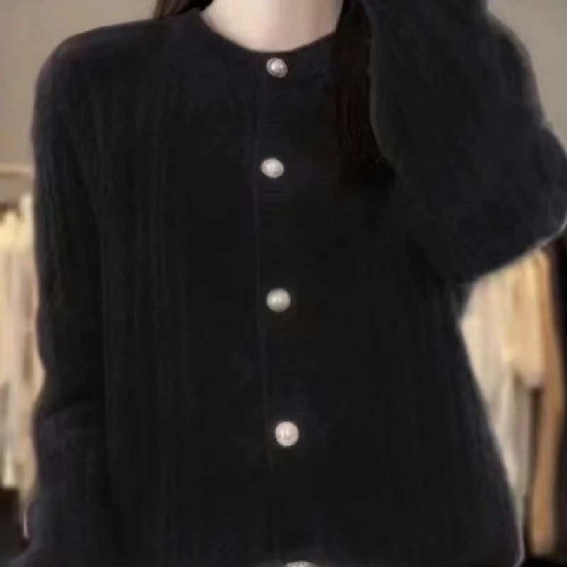 Suéter Cárdigan de Punto de Alta Gama para Mujer, Sin Bolitas, Otoño Invierno 2025, Nuevo Estilo de Daliang Dongguan