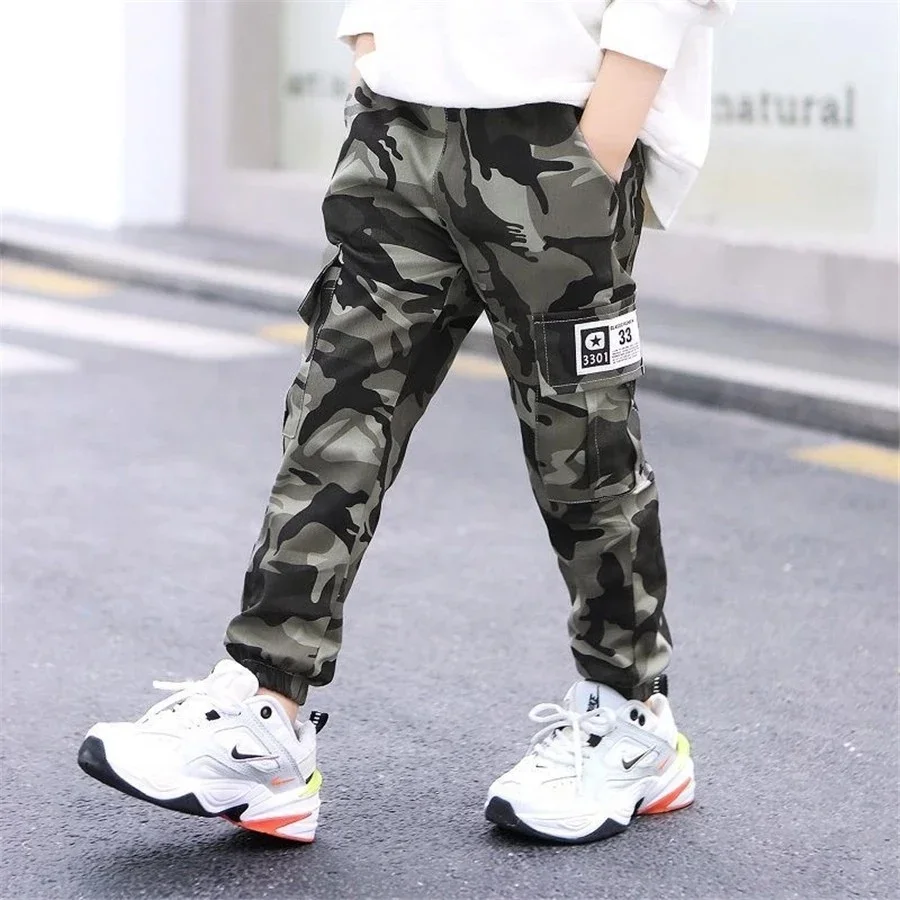 6 4 8 12 14 Years Pants Boys Clothing New Winter Camouflage Trousers for Boys Casual Boys Pants Loose Kids Pants Teenage