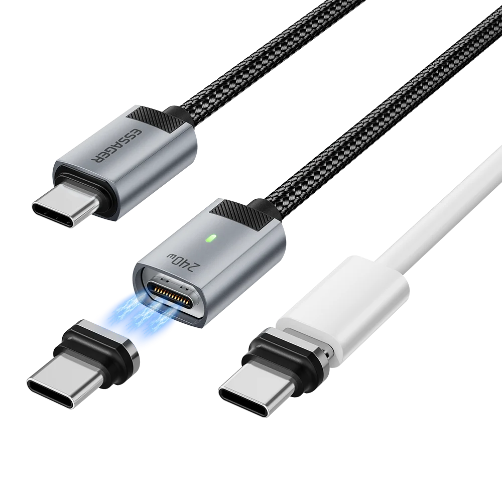 Kabel magnetyczny Essager 240W z oznaczeniem E, USB-C do USB-C, szybkie ładowanie PD3.1 do iPhone 17 16, Samsung S25, iPad, laptopa — zdjęcie produktu 7